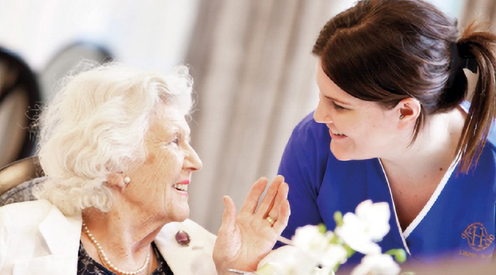 carer talking to resident